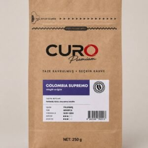 CURO Premium Colombia Supremo single origin çekirdek kahve 250g paketi