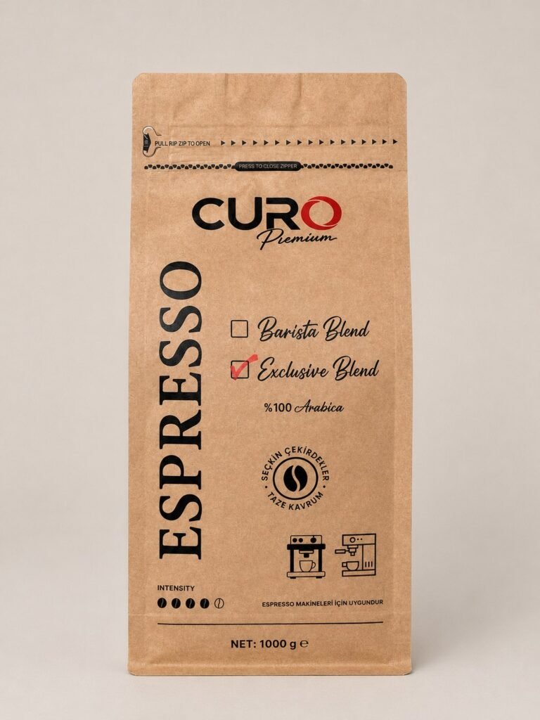 CURO Premium Exclusive Blend espresso çekirdek kahve 1kg paketi